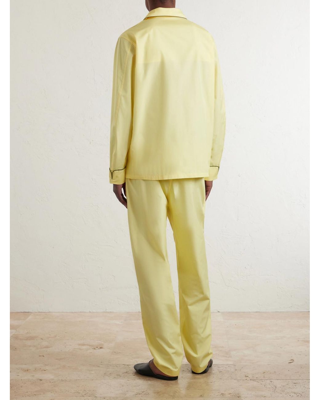 Anderson & Sheppard Yellow George Cortina Cotton-poplin Pyjama Set for men