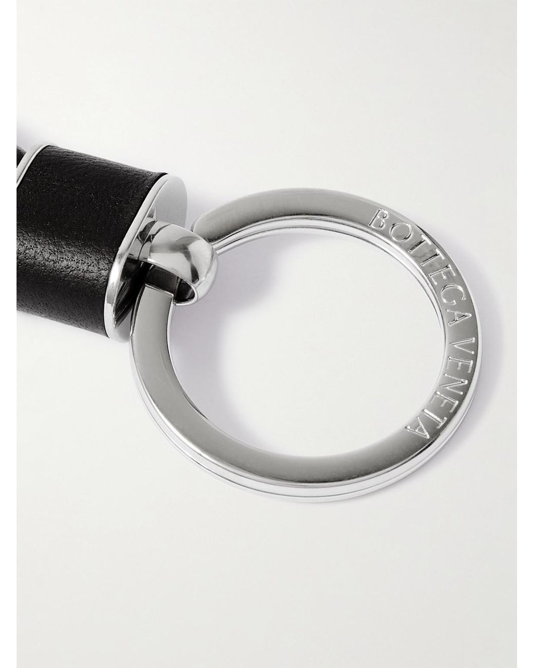 Bottega Veneta Black Tone And Braided Leather Key Fob for men