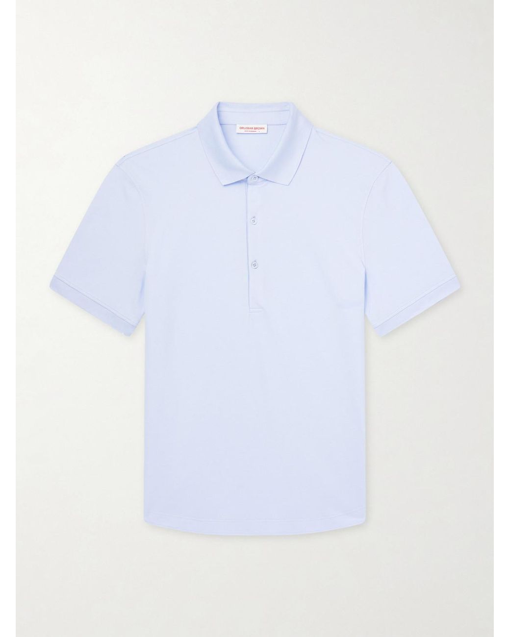 Orlebar Brown White Bruno Cotton-Piqué Polo Shirt for men