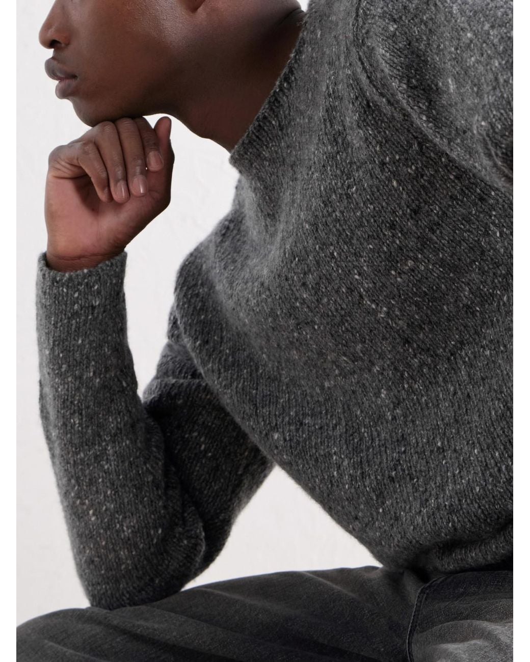 Auralee Gray Wool Sweater for men