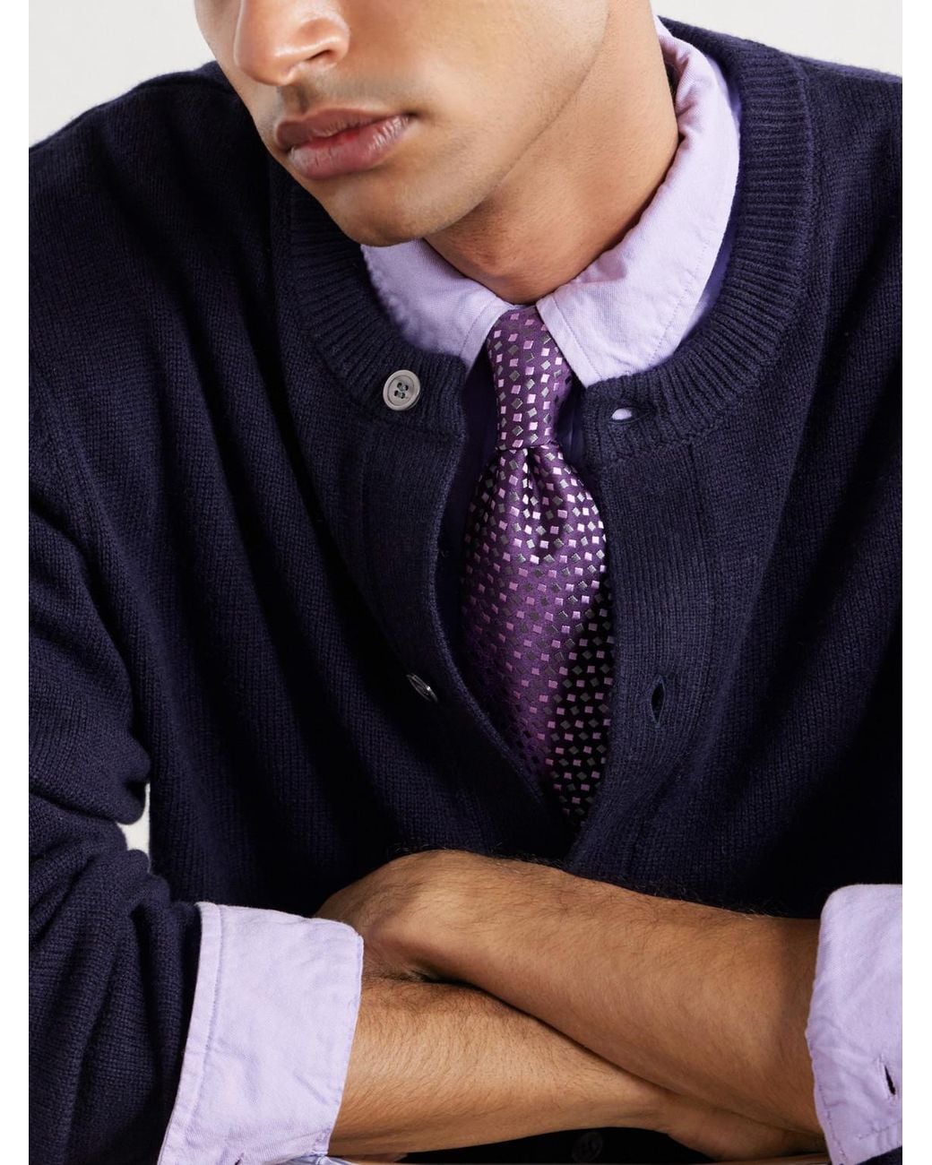 Officine Generale Blue Manoe Merino Wool And Cashmere-Blend Cardigan for men