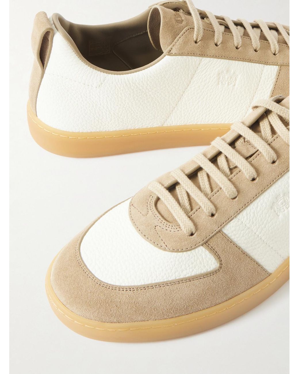 Church's White Repton Textured-Leather And Deerskin Sneakers for men
