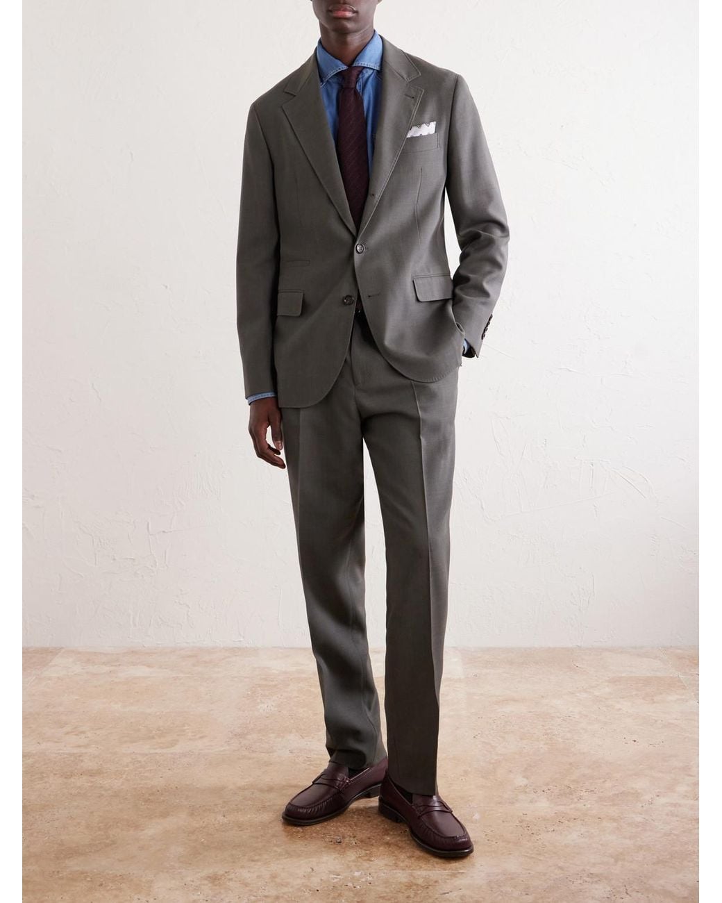 Brunello Cucinelli Black Virgin Wool Suit Jacket for men