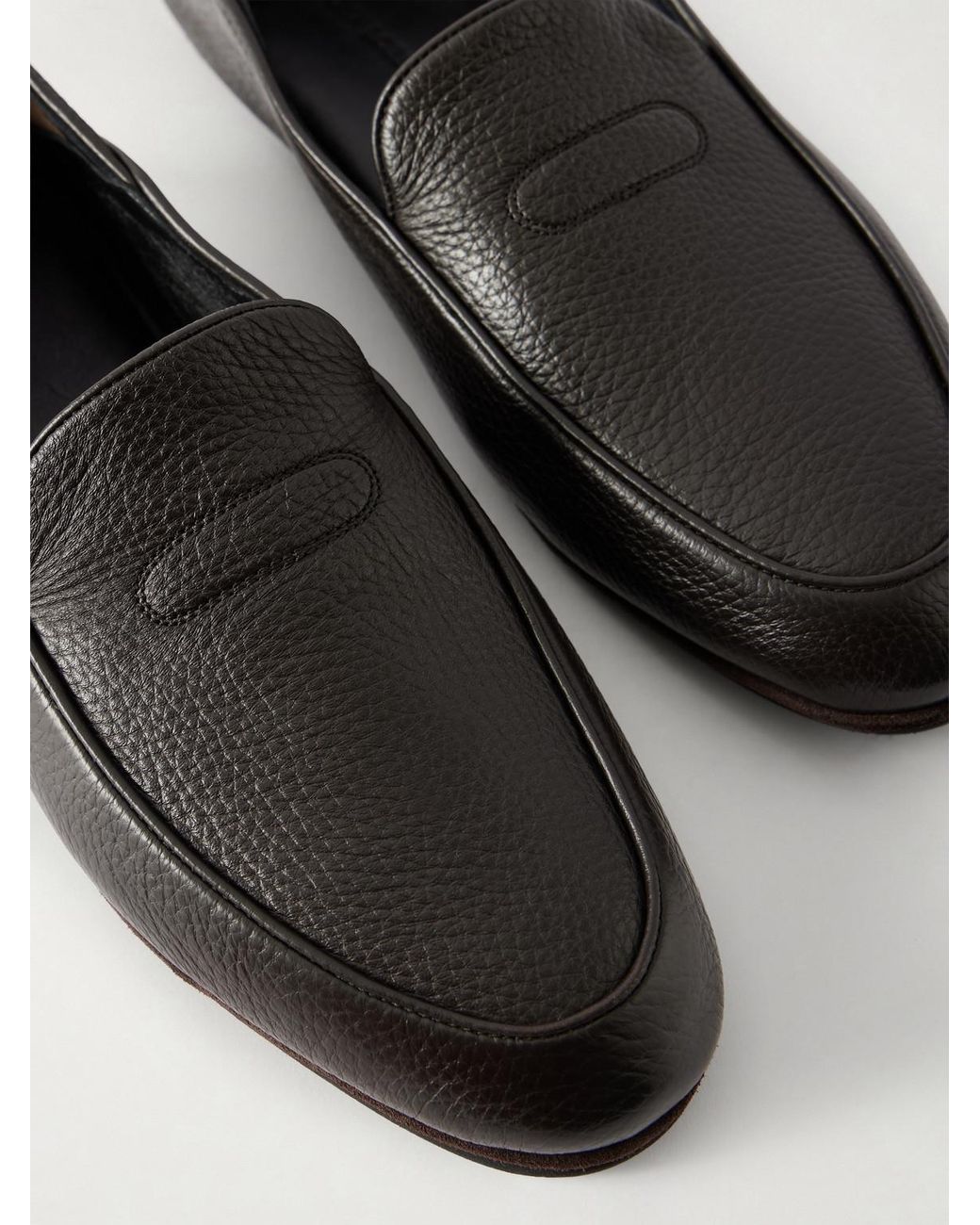John Lobb White Kingston Ii Collapsible-heel Full-grain Deerskin Loafers for men