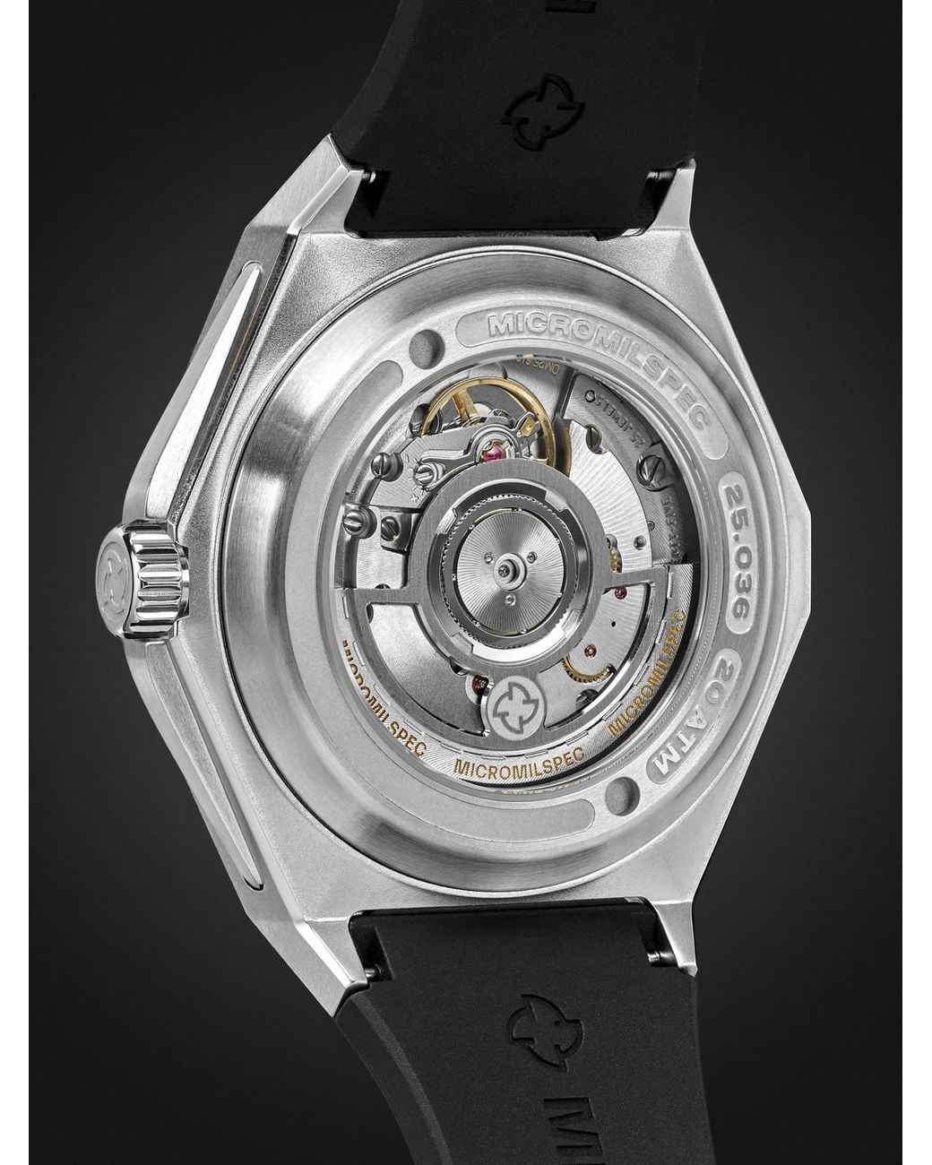 MICROMILSPEC Black Dual Timer Automatic 42Mm Stainless Steel Watch, Ref. No. Mic_272 for men