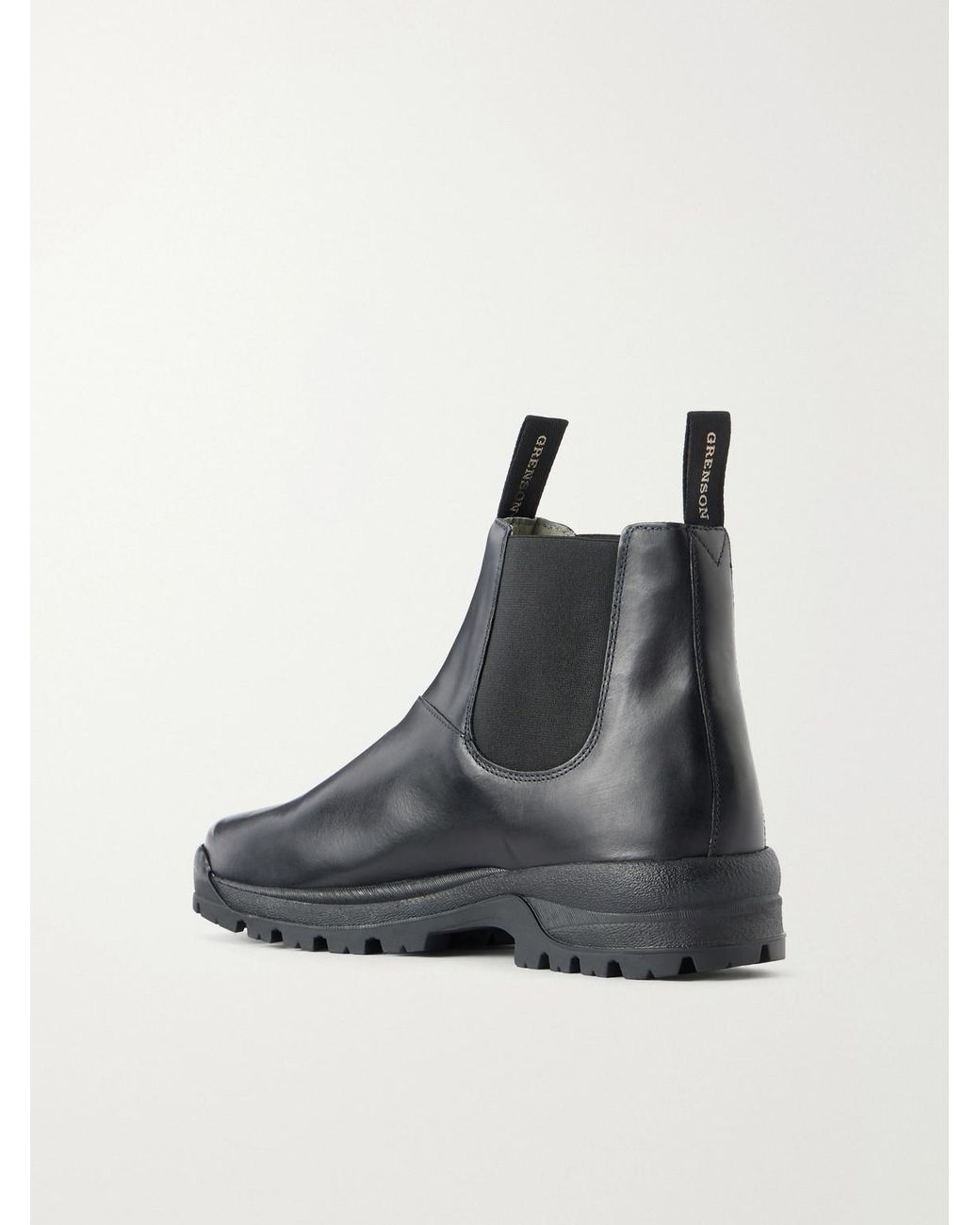 GRENSON Black Sneaker 94 Vegetable-Tanned Leather Chelsea Boots for men