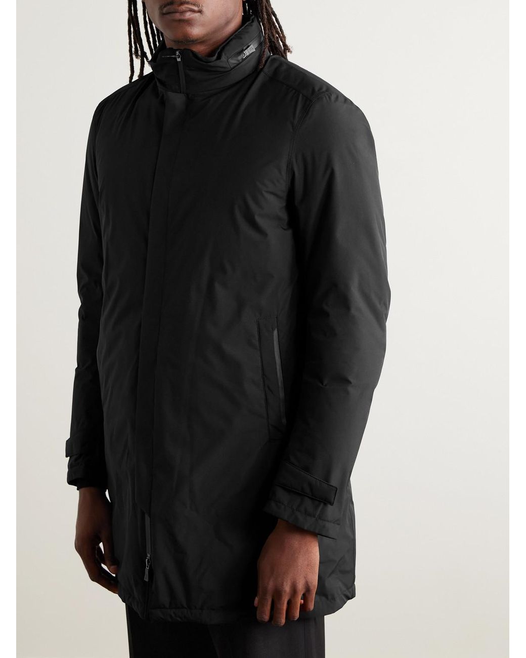 Herno Black Padded Shell Hooded Down Jacket for men