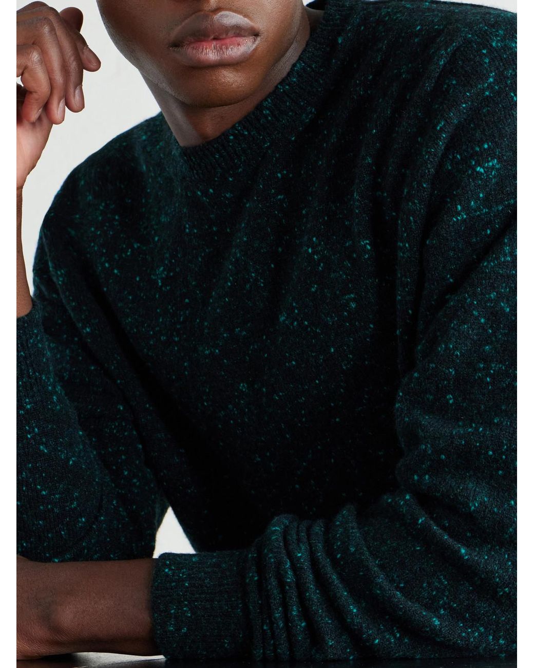 Inis Meáin Blue Merino Wool And Cashmere-Blend Sweater for men