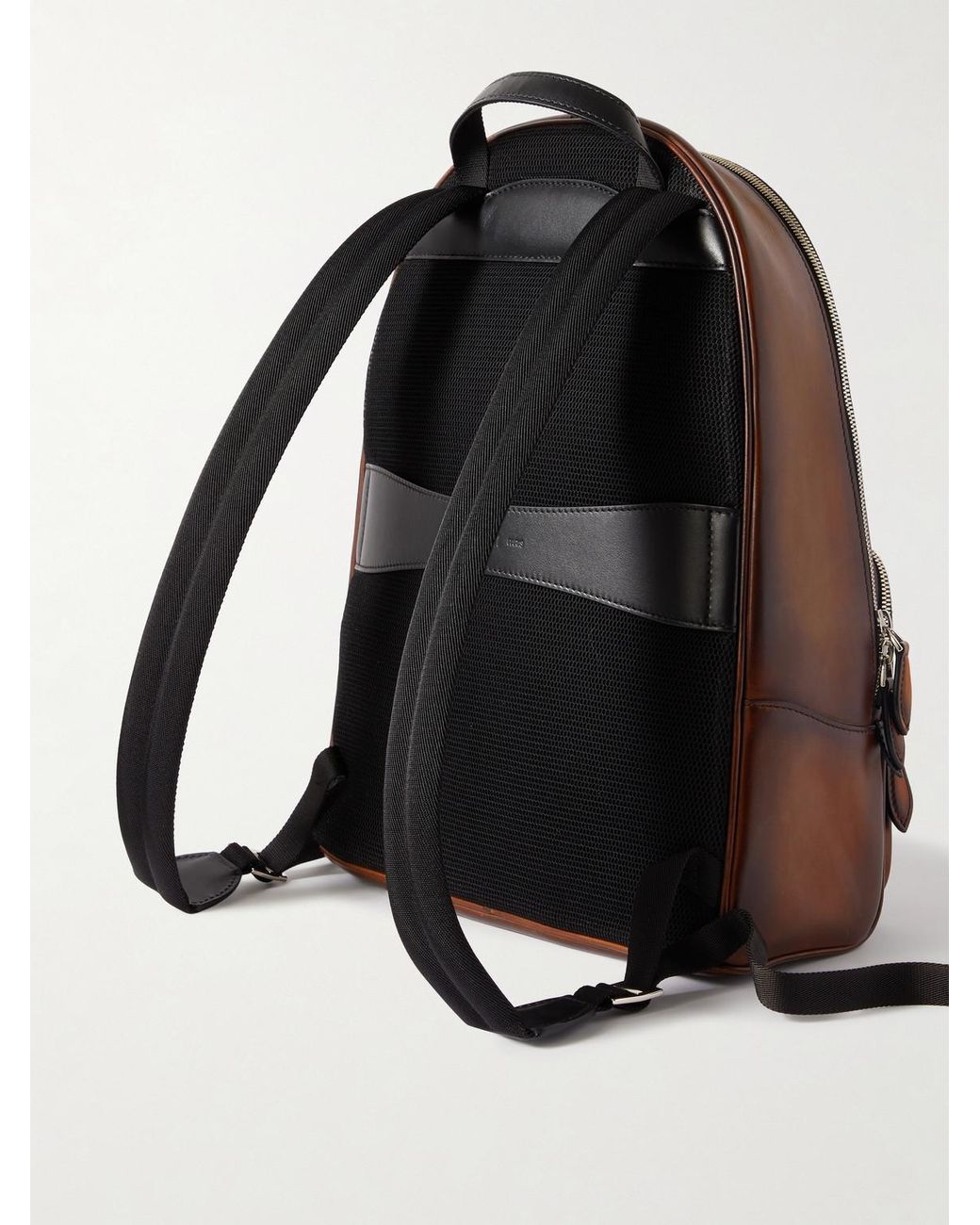 Berluti Brown Time Off Scritto Venezia Leather Backpack for men