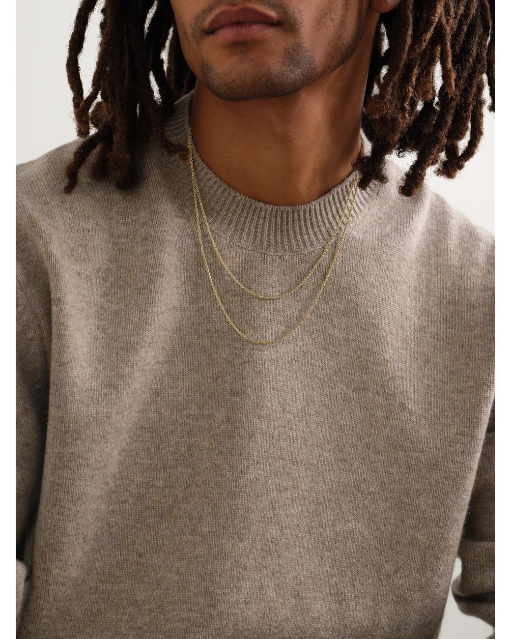 Alex Moss New York Black 20-Inch 14-Karat Rope Chain Necklace for men