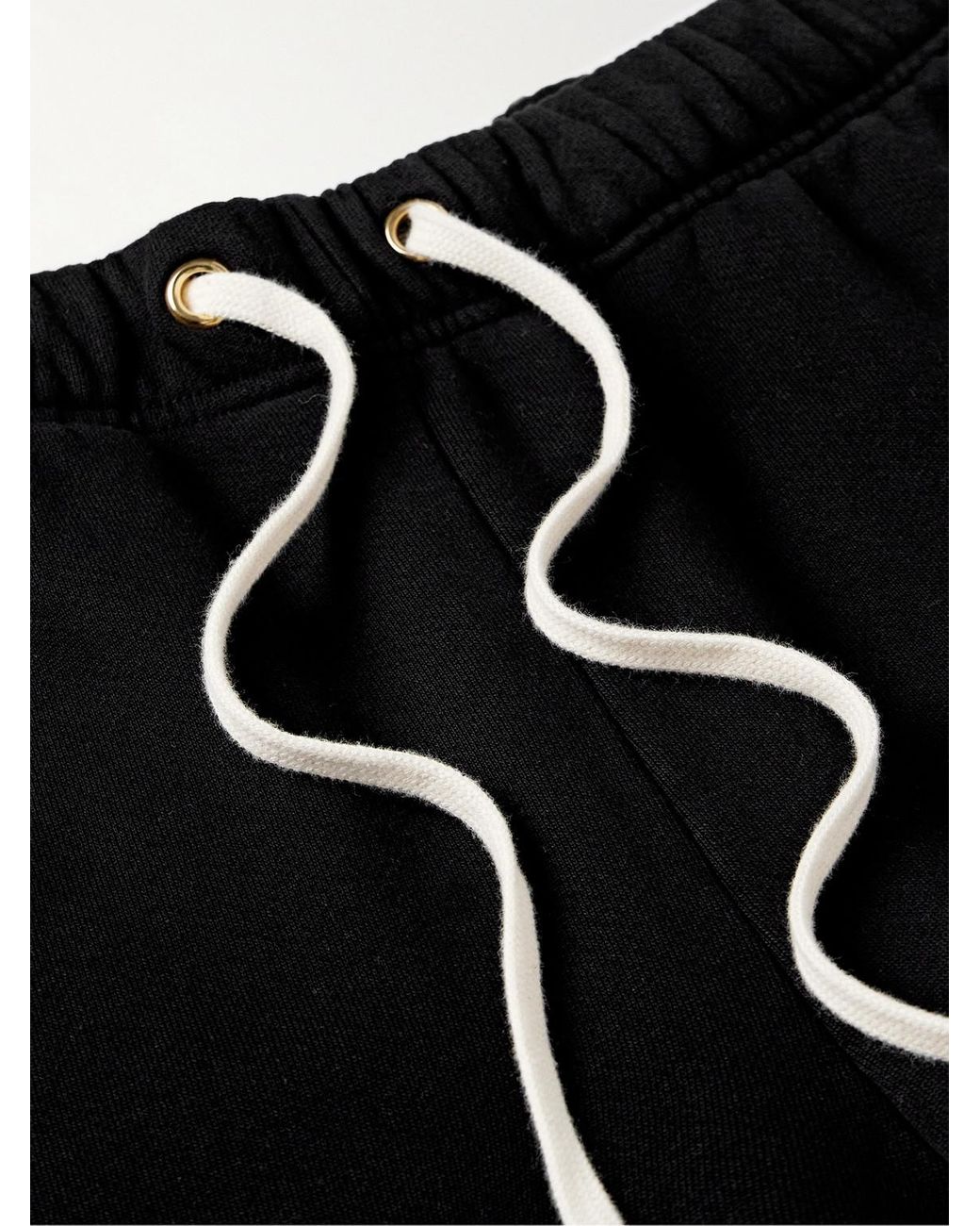 Les Tien Black Straight-Leg Garment-Dyed Cotton-Jersey Sweatpants for men