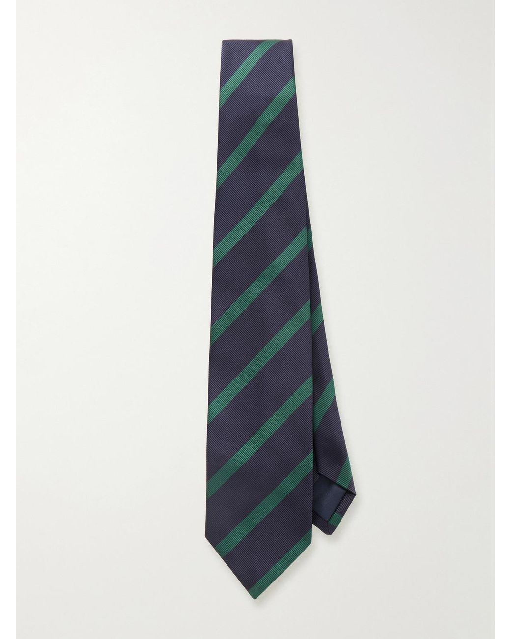 Drake's Blue 7Cm Striped Silk Tie for men