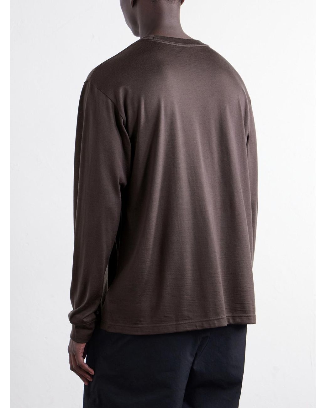 Goldwin Brown Wool And Lyocell-Blend Jersey Sweater for men