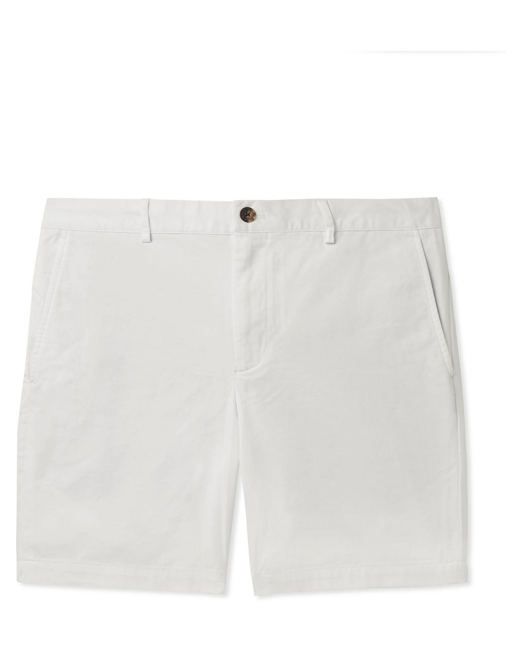 Club Monaco Baxter Slim-fit Stretch-cotton Twill Shorts in White for ...