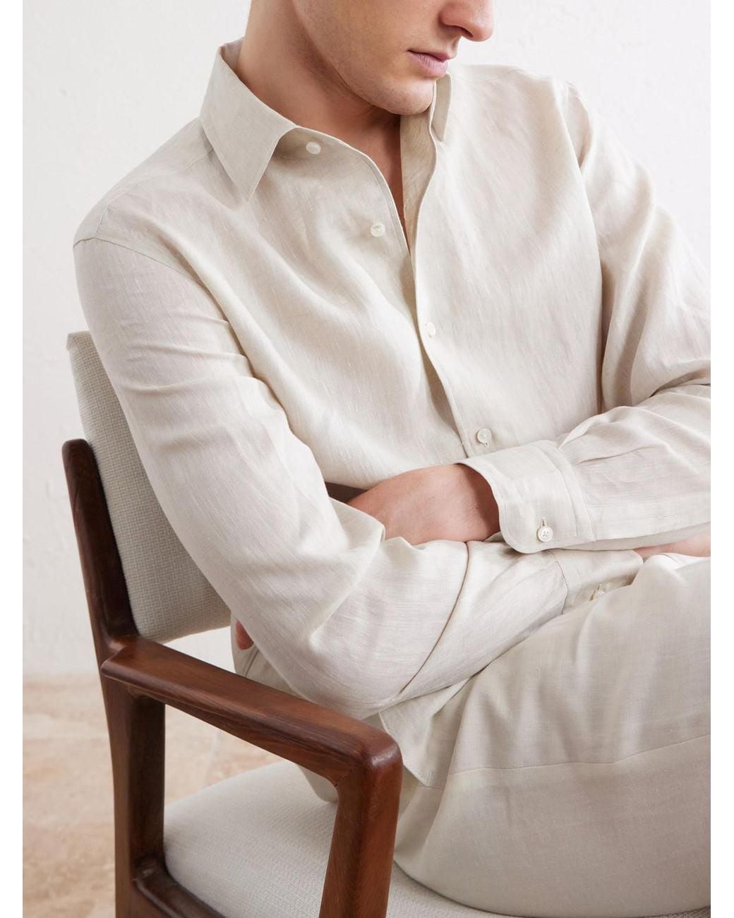 Zegna White Linen Shirt for men