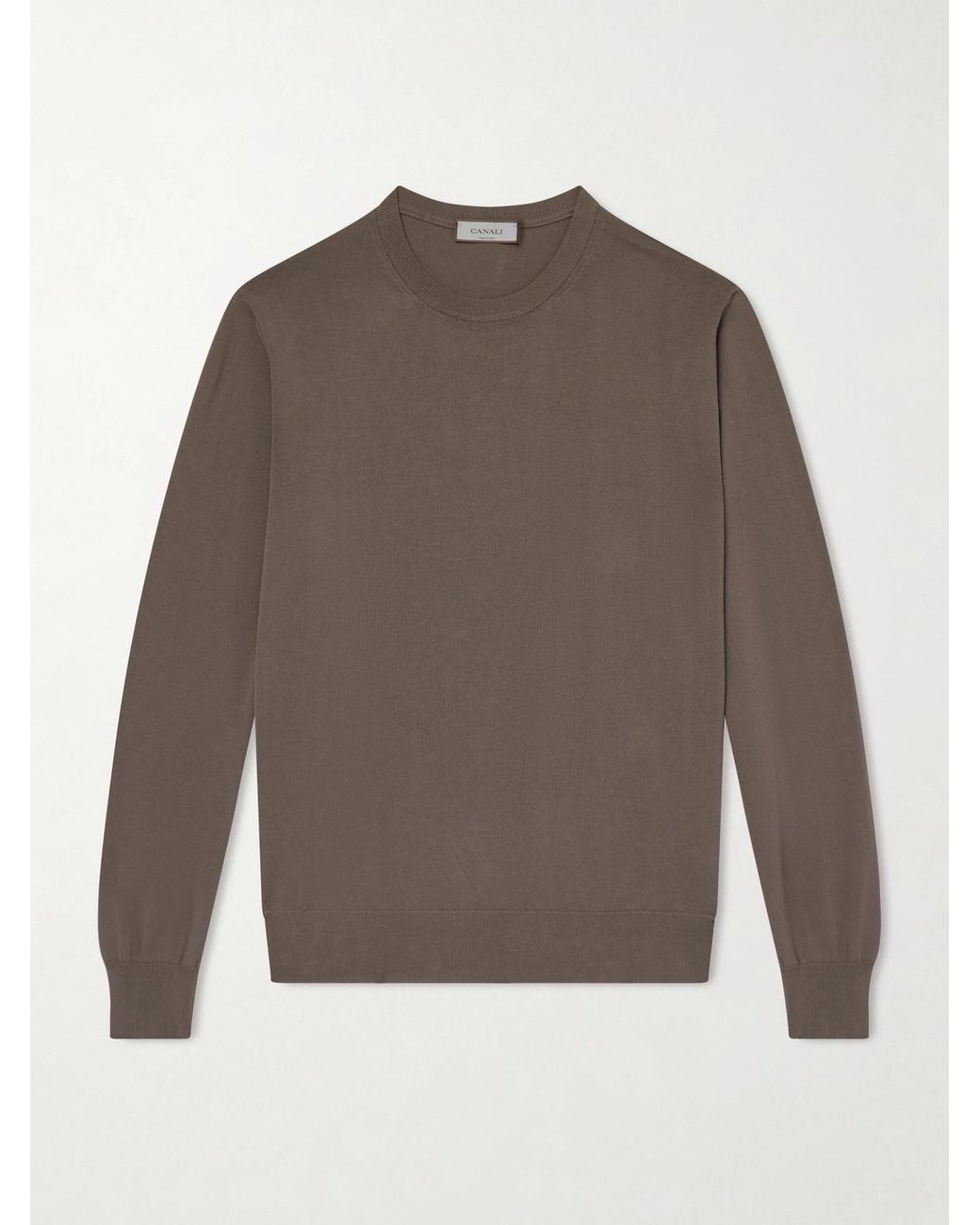 Canali Gray Cotton Sweater for men