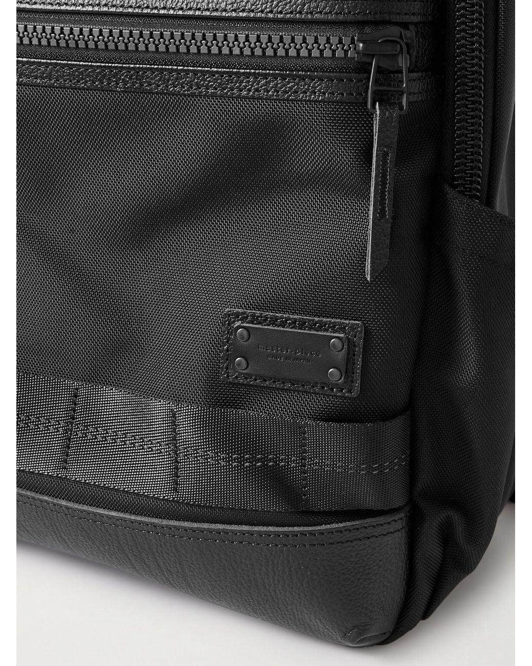 Master Piece Black Rise Ver.2 Leather-Trimmed Mastertex-09 Backpack for men