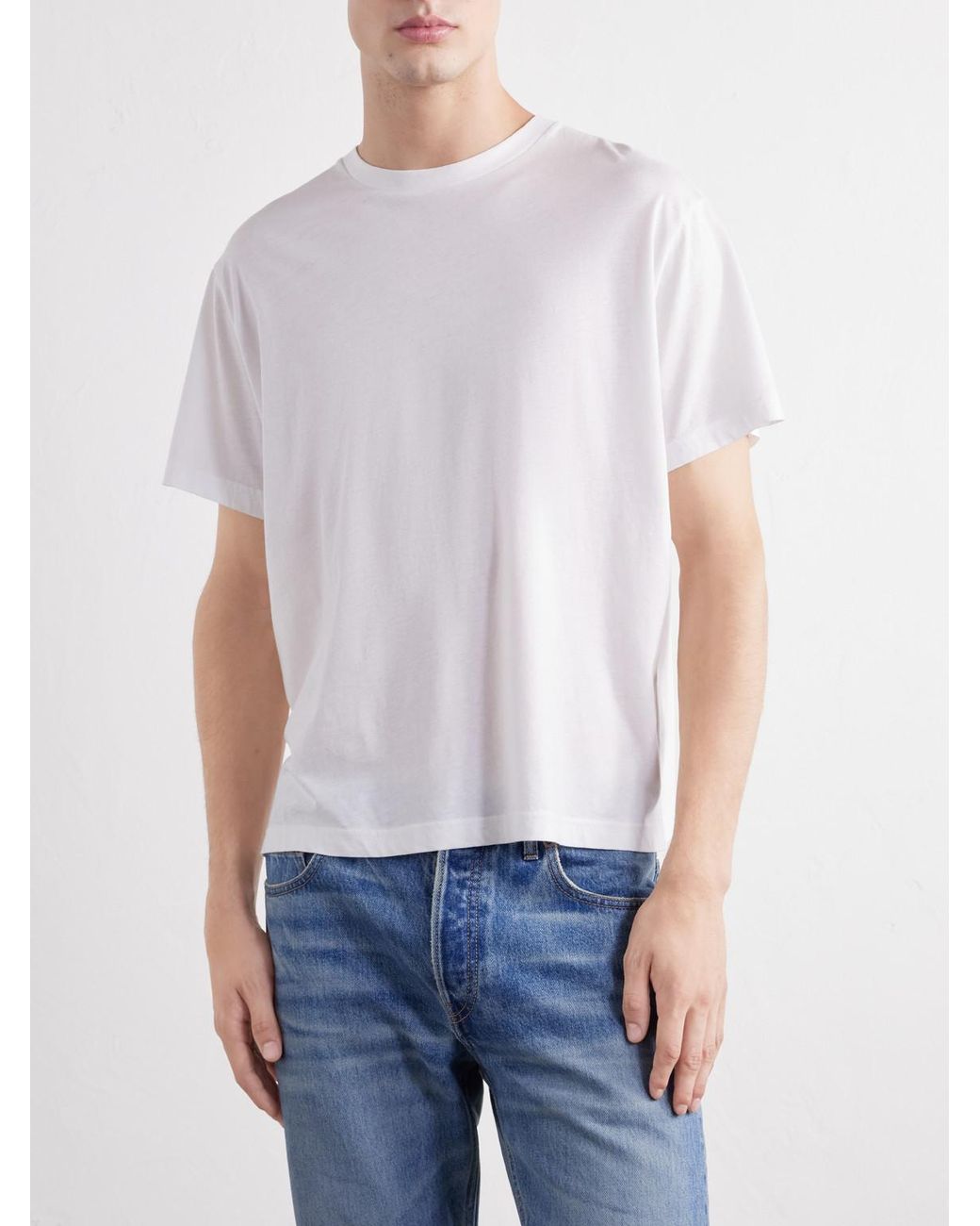 Totême White Cotton And Cashmere-Blend Jersey T-Shirt for men