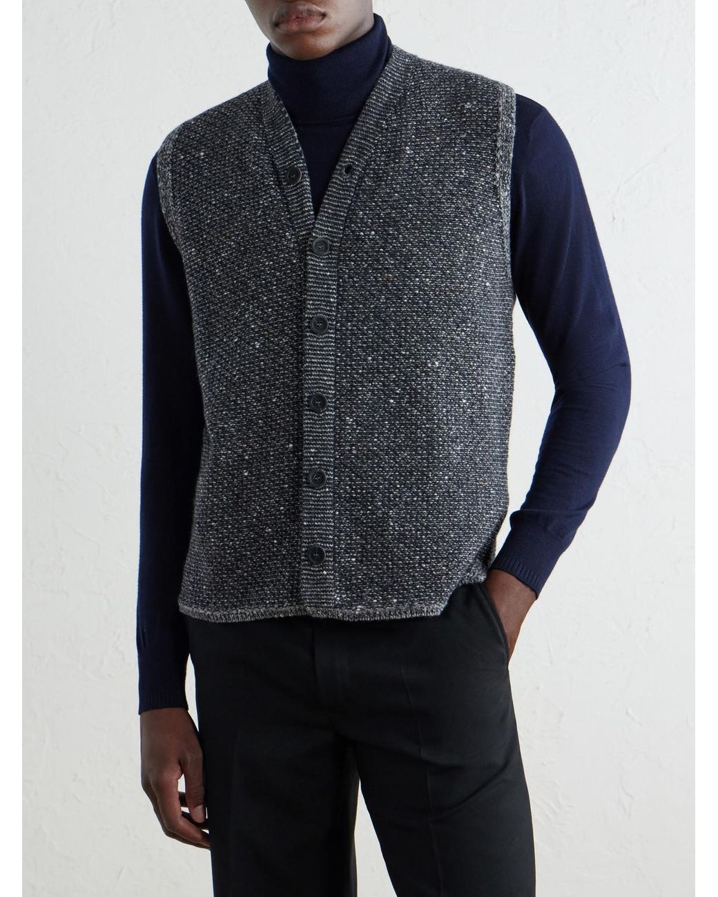Inis Meáin Gray Breidin Merino Wool And Cashmere-Blend Gilet for men