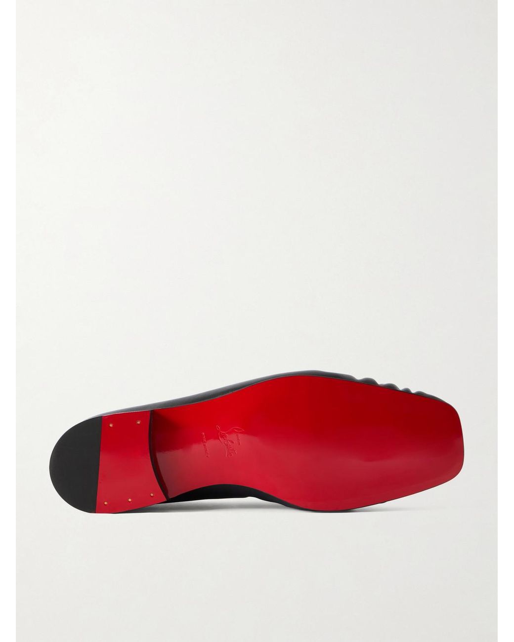 Christian Louboutin Black Mocallista Embellished Leather Loafers for men