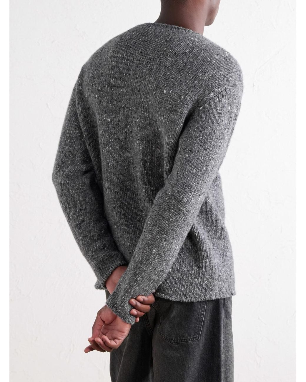 Auralee Gray Wool Sweater for men