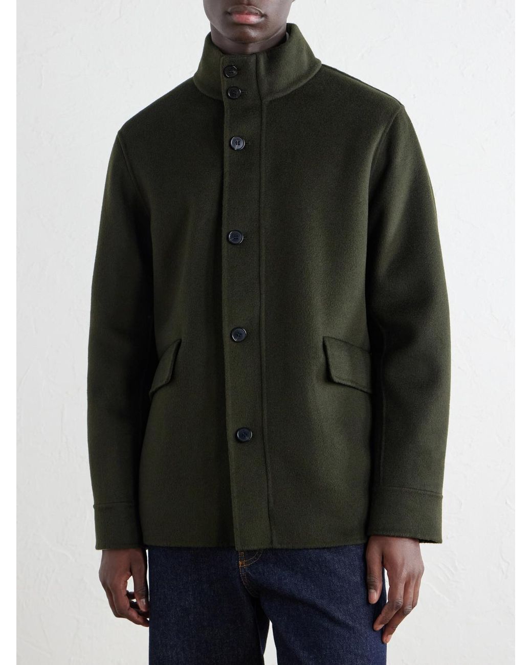 Slowear Green Paltò Wool-Blend Jacket for men