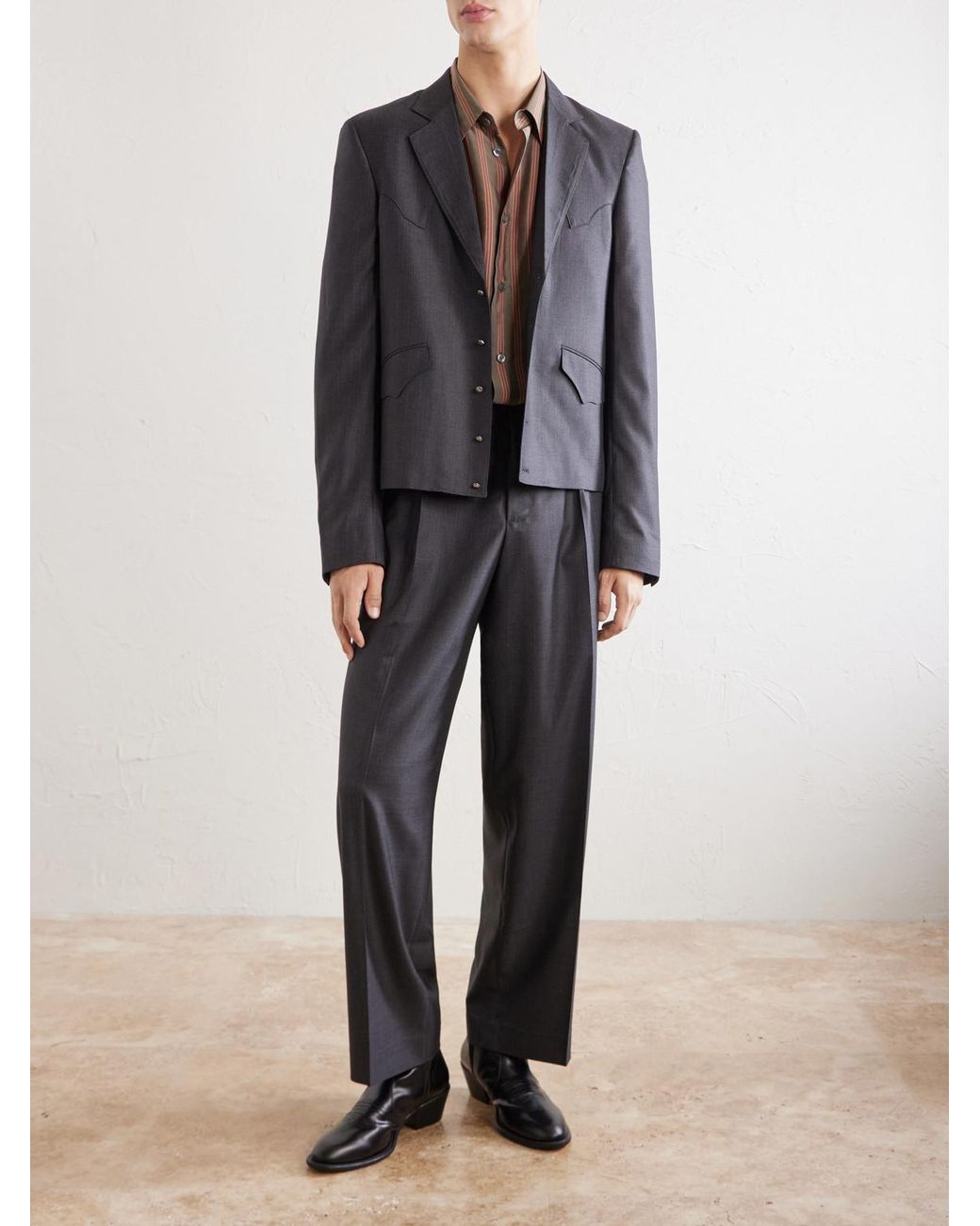 Enfants Riches Deprimes Blue Tapered Virgin-Wool Trousers for men
