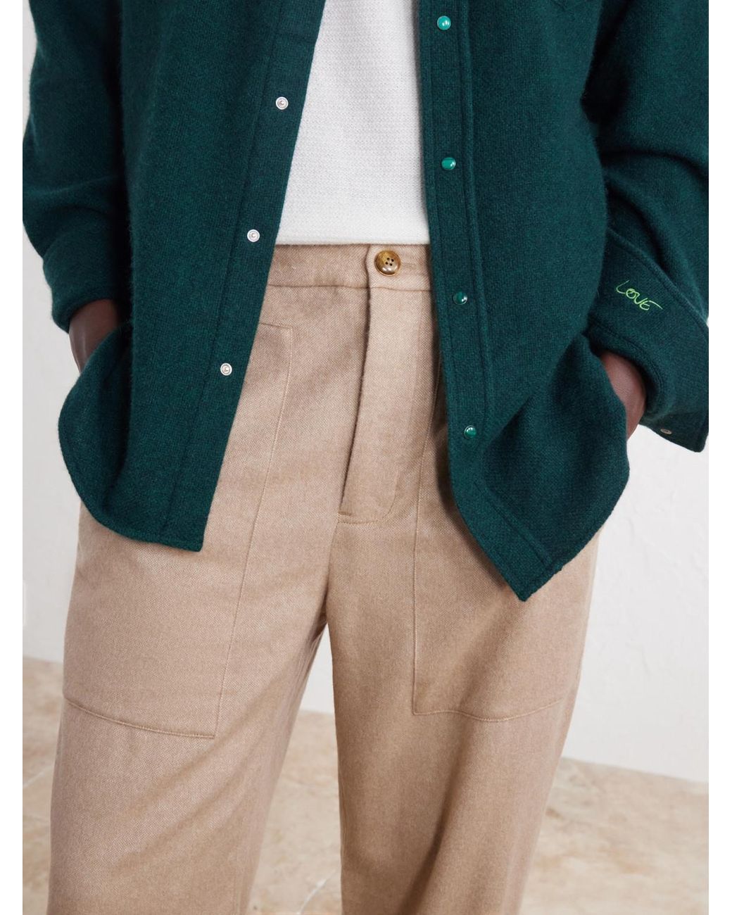 God's True Cashmere Natural Straight-Leg Cashmere-Canvas Trousers for men
