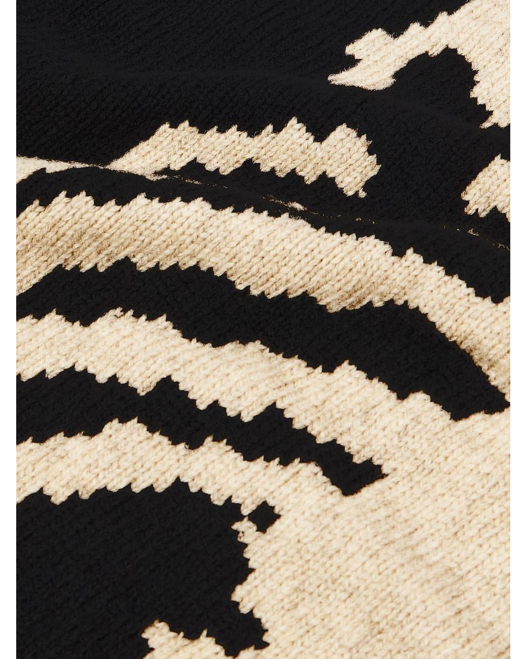 Kapital Black Oversized Intarsia Wool Sweater for men