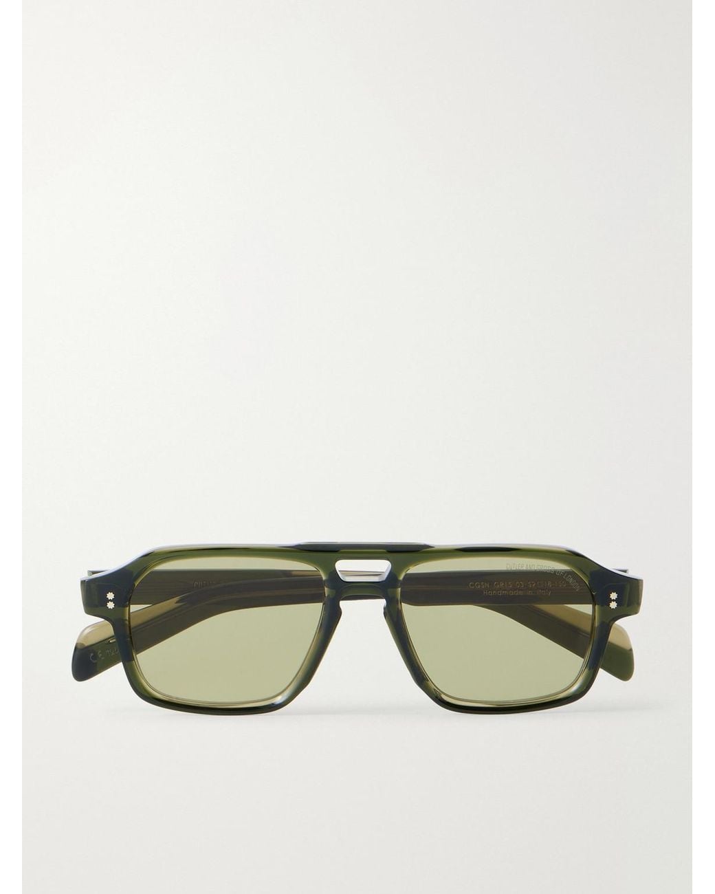 Cutler & Gross Green Gr15 Aviator-Style Acetate Sunglasses for men