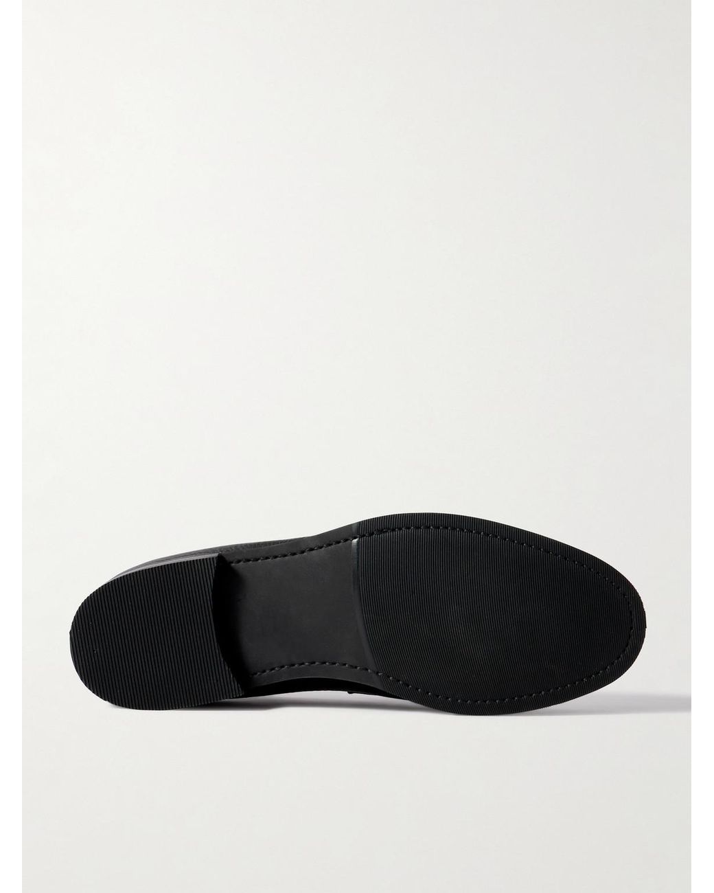 Morjas Black Full-grain Leather Penny Loafers for men