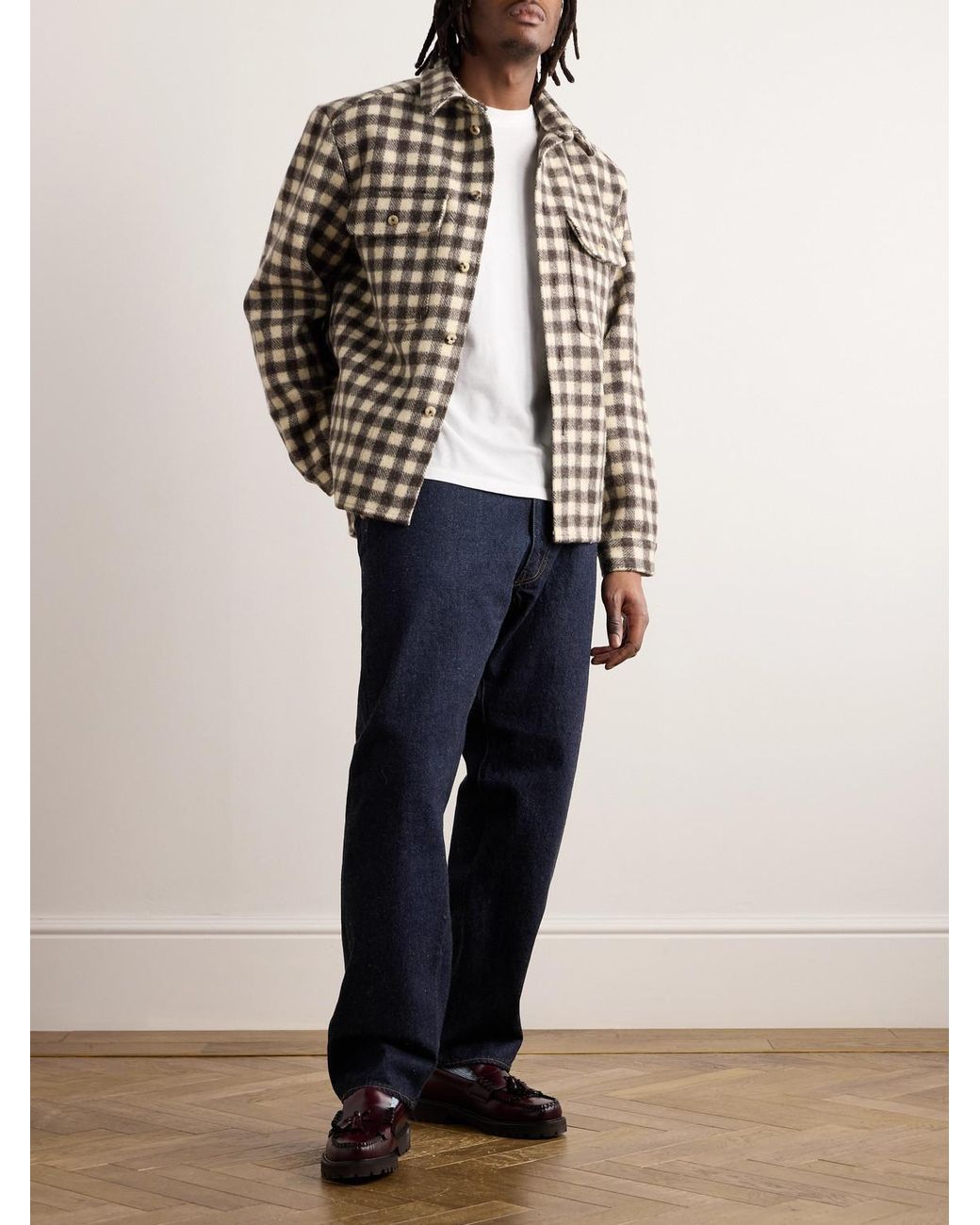 Kaptain Sunshine Blue Straight-Leg Selvedge Jeans for men