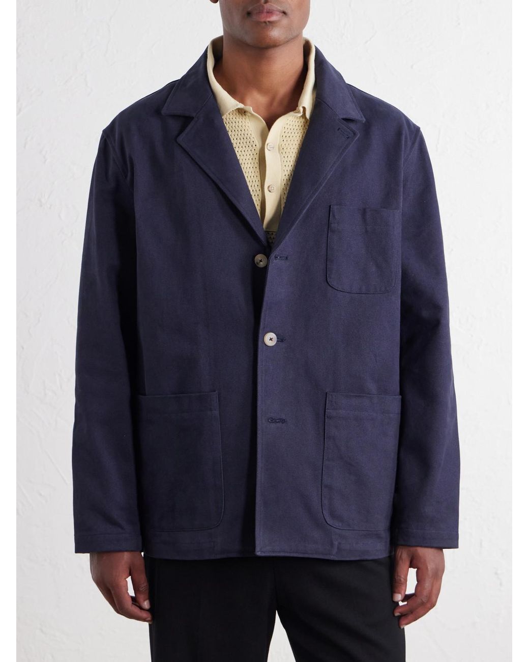 De Bonne Facture Blue Cotton-Twill Jacket for men