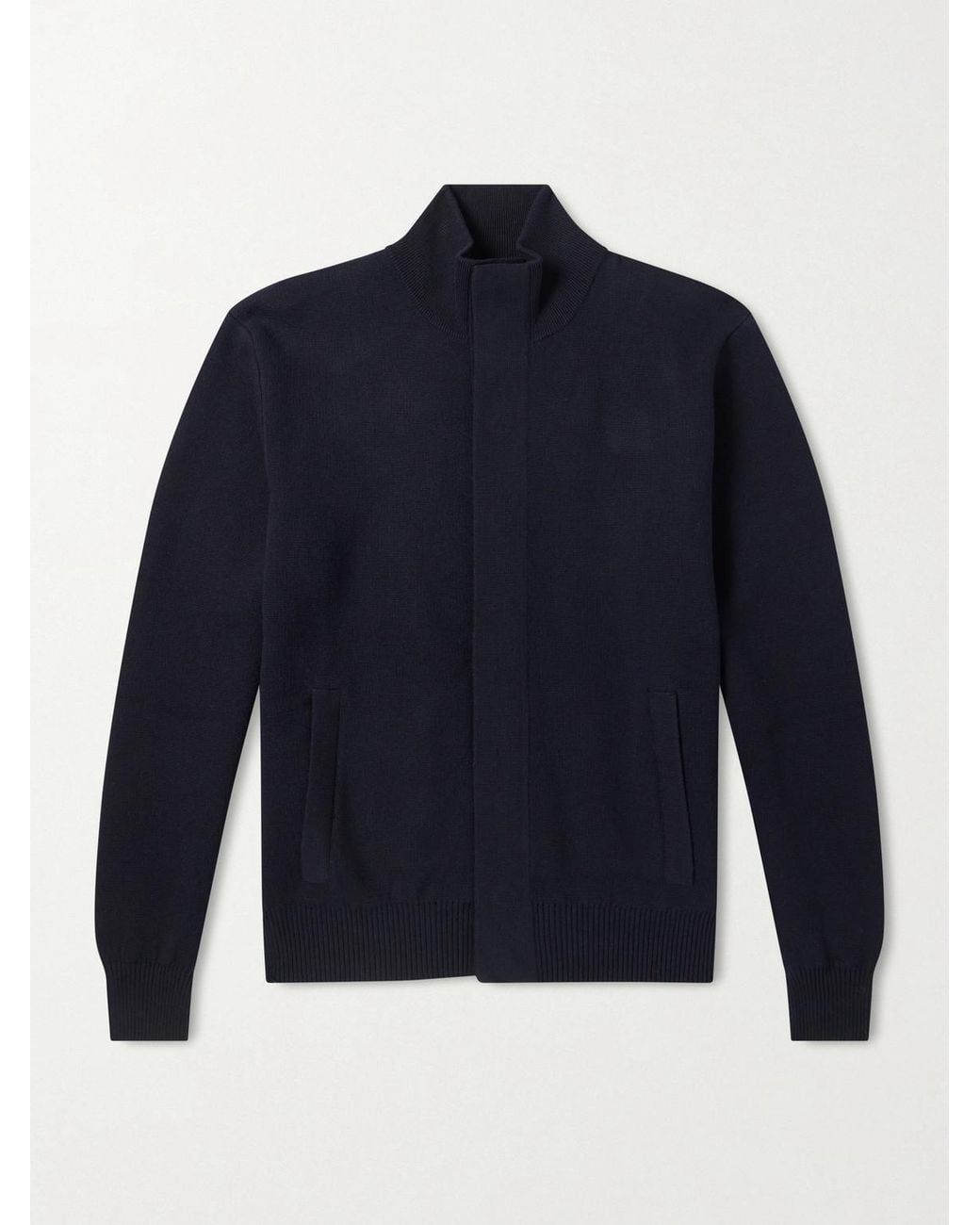 Dunhill Blue Cotton And Cashmere-blend Bomber Jacket for men