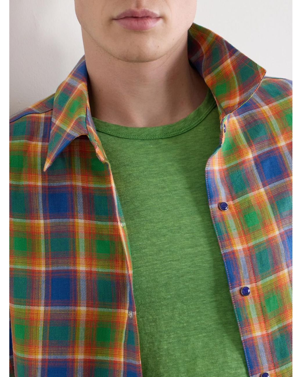 God's True Cashmere Green Signature Linen T-Shirt for men