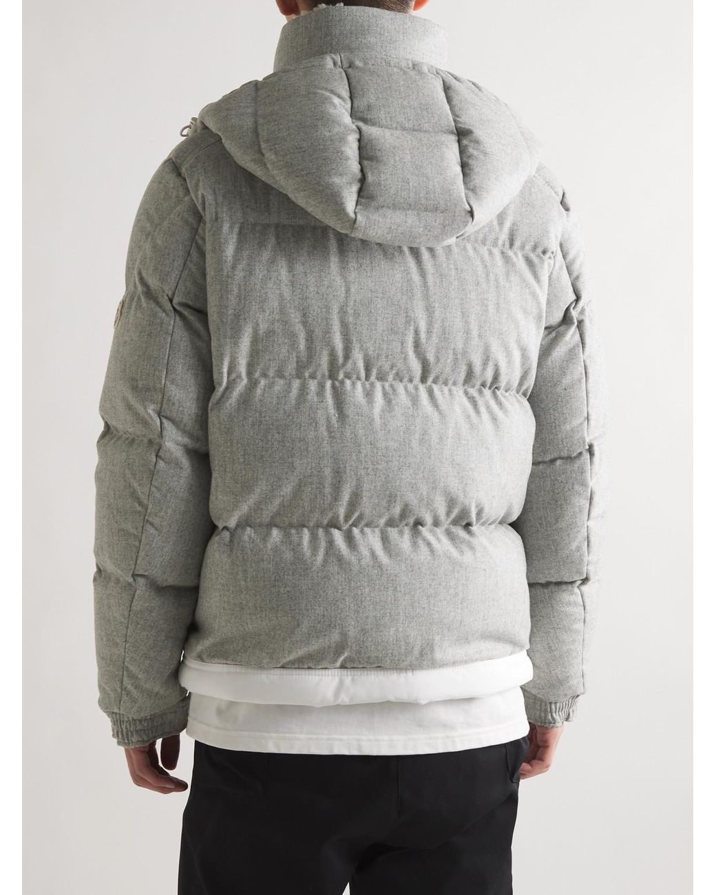 Moncler Gray Tarentaise Quilted Virgin Wool-Flannel Hooded Down Jacket for men