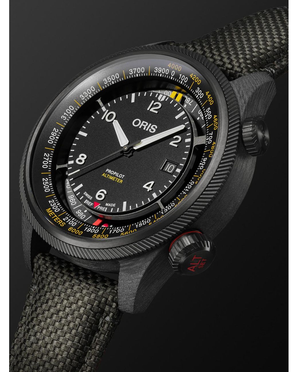 Oris Propilot Altimeter Automatic Pvd-Plated Titanium And Carbon Fibre Watch, Ref. 01 793 7775 8764-Setblack for men
