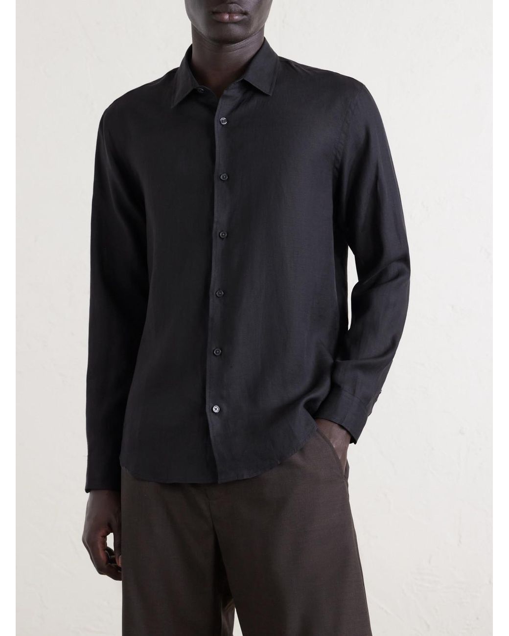 Orlebar Brown Blue Giles Linen Shirt for men