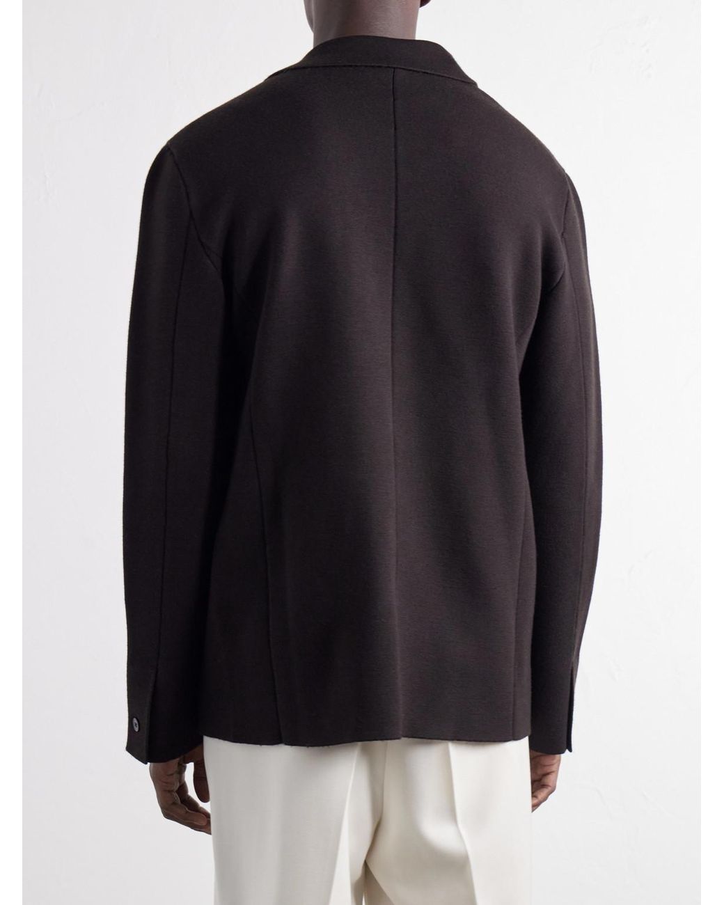 Tom Ford Black Knitted Wool-Blend Blazer for men