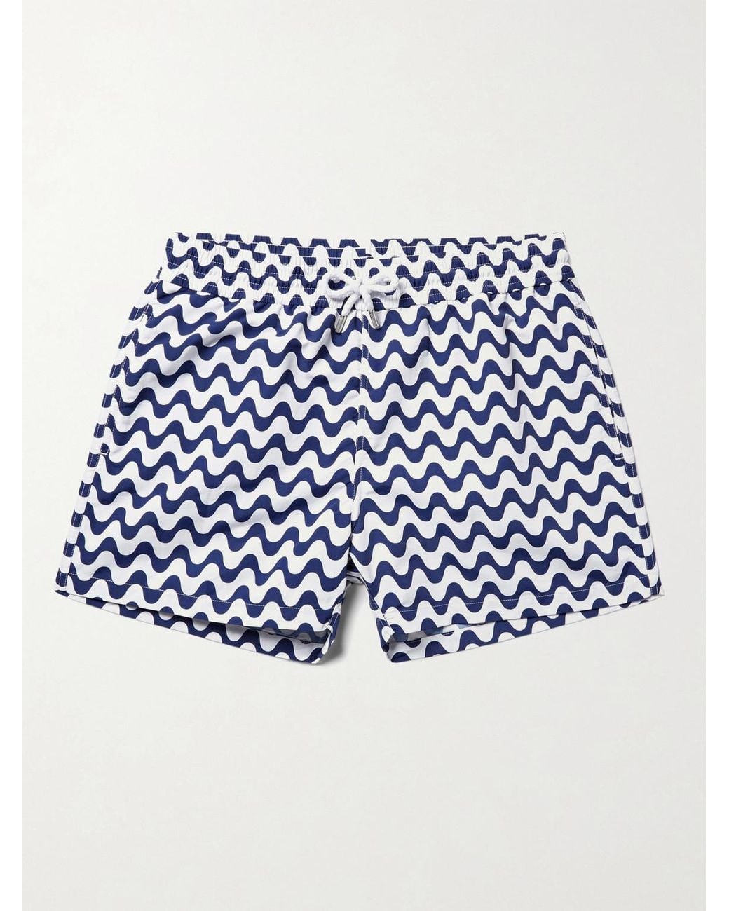 Frescobol Carioca Blue Copacabana Slim-Fit Short-Length Printed Swim Shorts for men