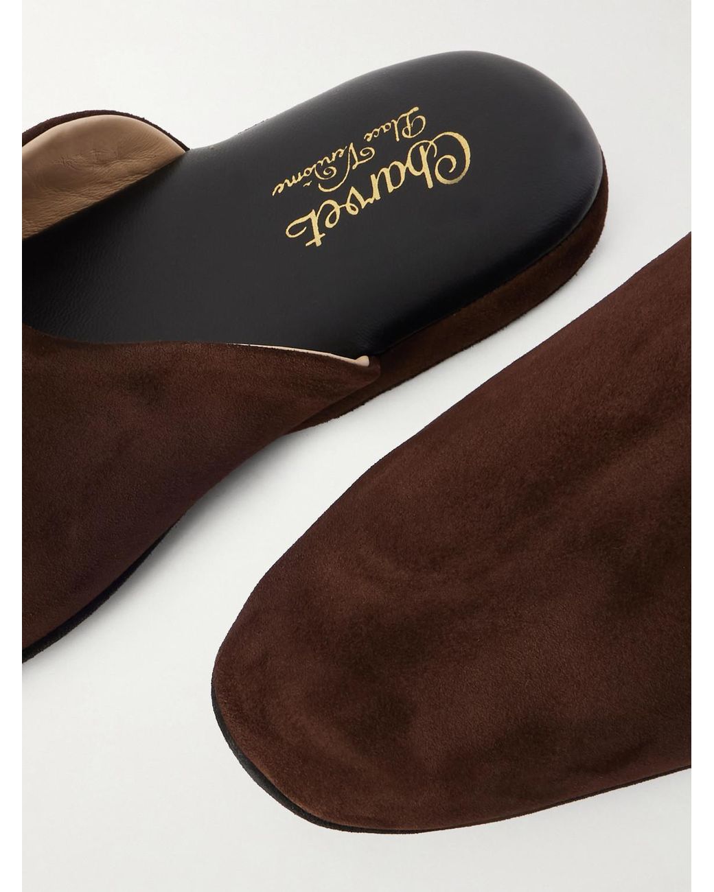 Charvet White Suede Slippers for men