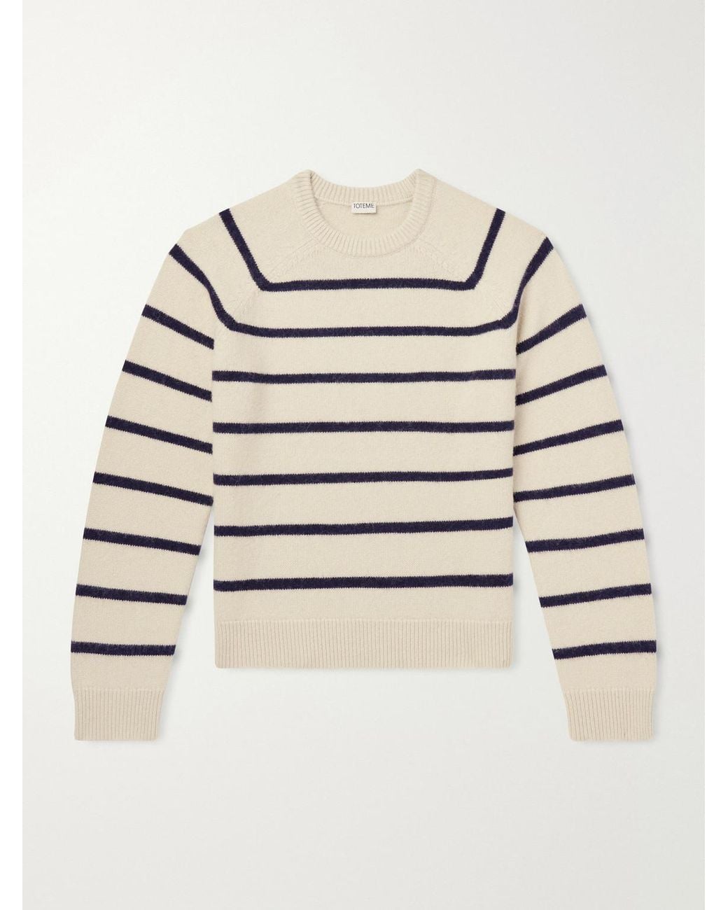 Totême Natural Striped Alpaca And Cashmere-Blend Sweater for men