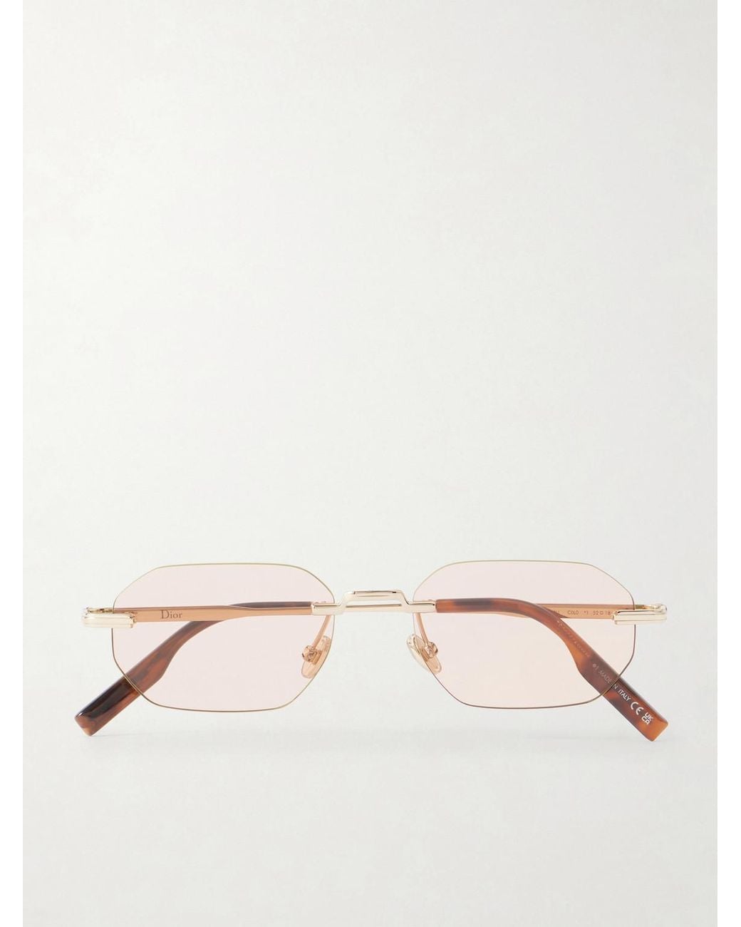 Dior Natural Diorblacksuit S19U Rimless Geometric Square-Frame-Tone Metal Sunglasses for men