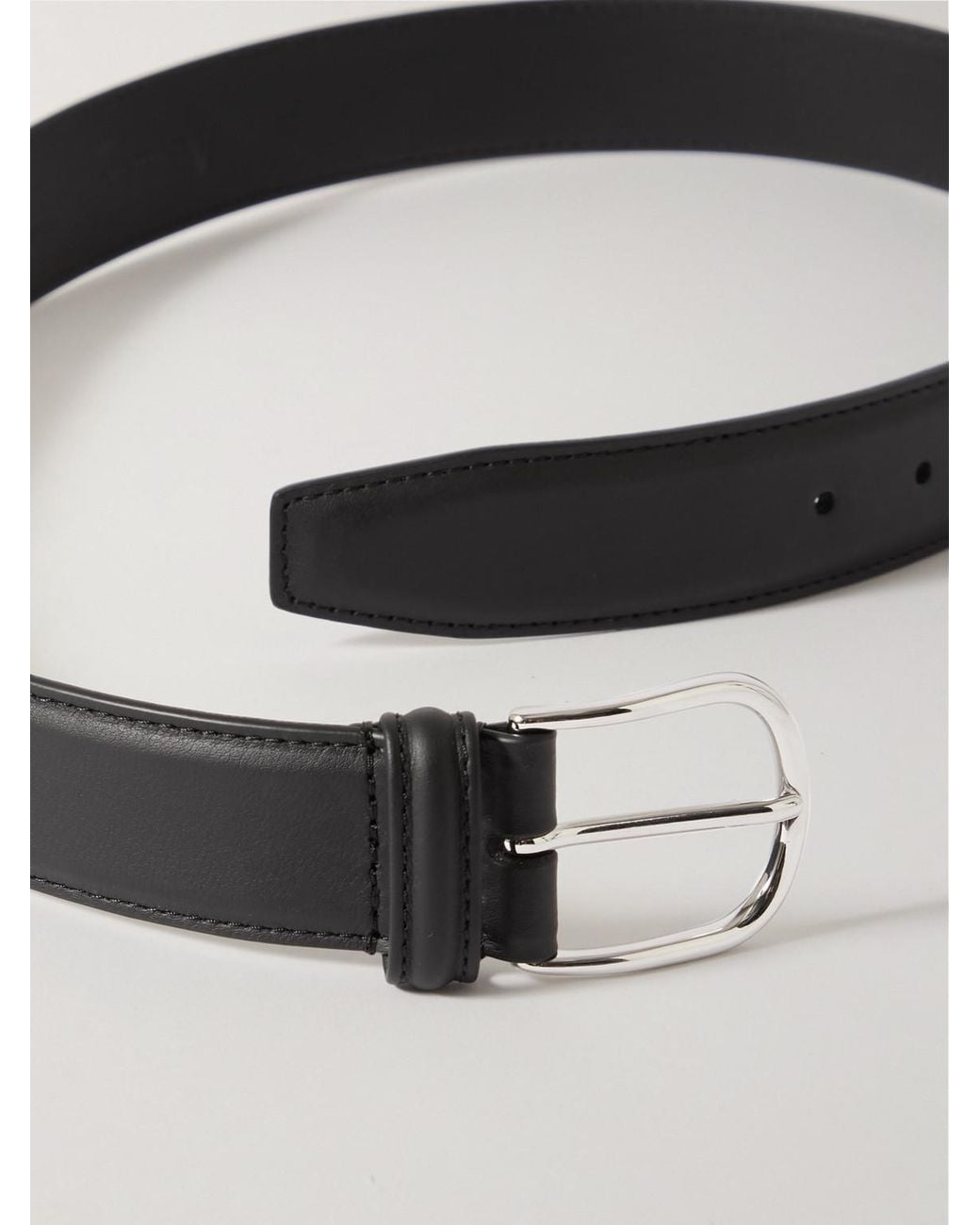 Andersons Black 3.5Cm Leather Belt for men