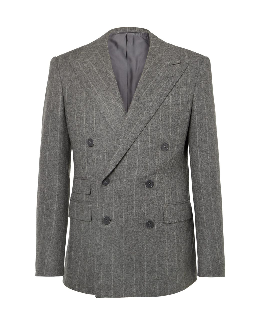 Ralph Lauren Purple Label Grey Gregory Double-breasted Pinstriped Wool ...