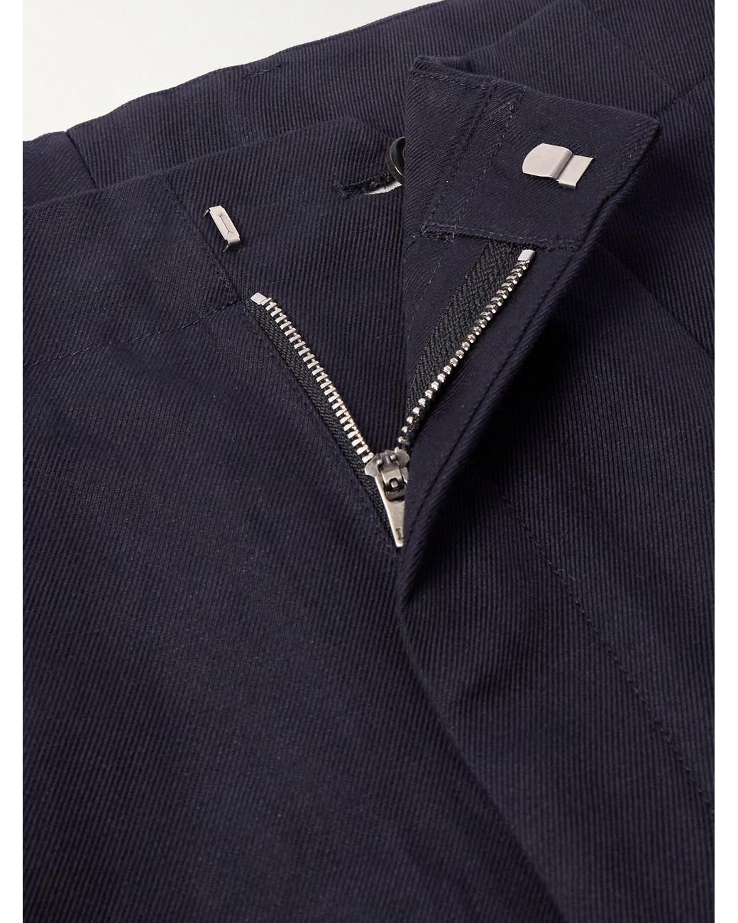 Loro Piana Blue Joetsu Straight-Leg Pleated Cotton And Linen-Blend Twill Bermuda Shorts for men