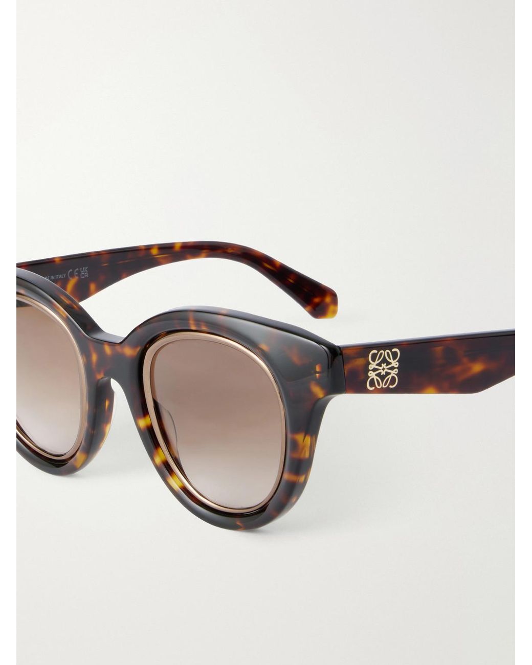 Loewe Brown Anagram Havana Round-Frame Tortoiseshell Acetate Sunglasses for men