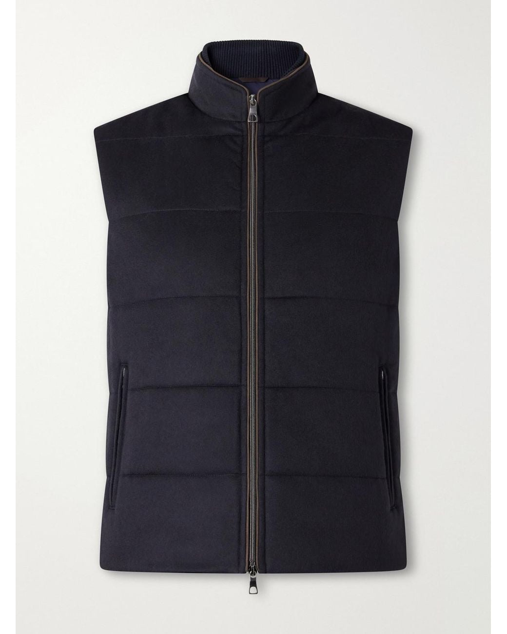N.Peal Cashmere Blue Belgravia Quilted Cashmere Gilet for men