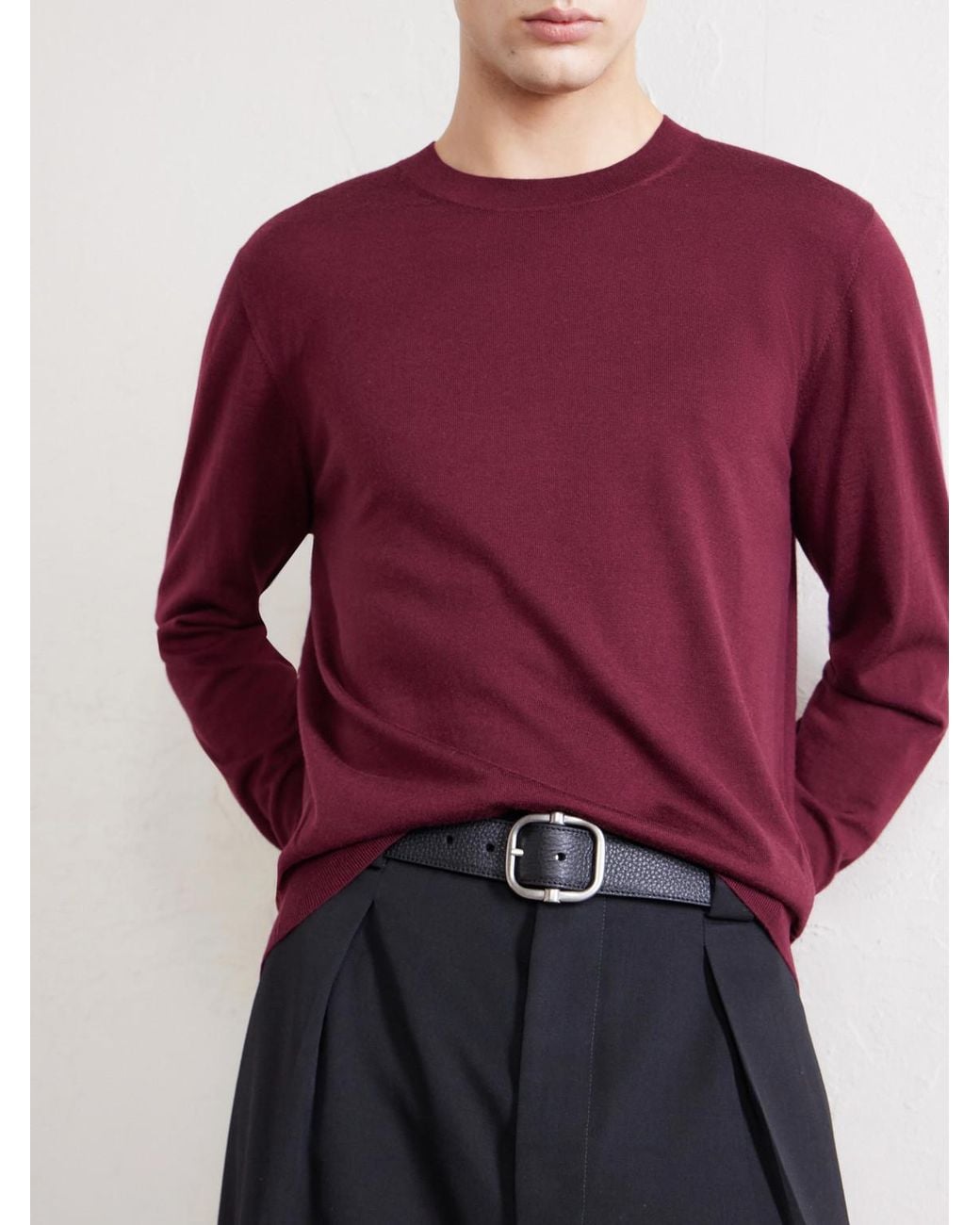 Dries Van Noten Red Merino Wool Sweater for men