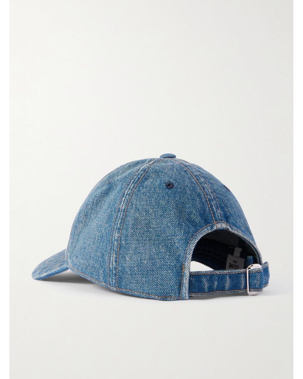 Logo-Appliquéd Denim Baseball Cap di Céline in Blue da Uomo